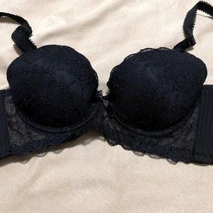 NWOT black lace push up bra